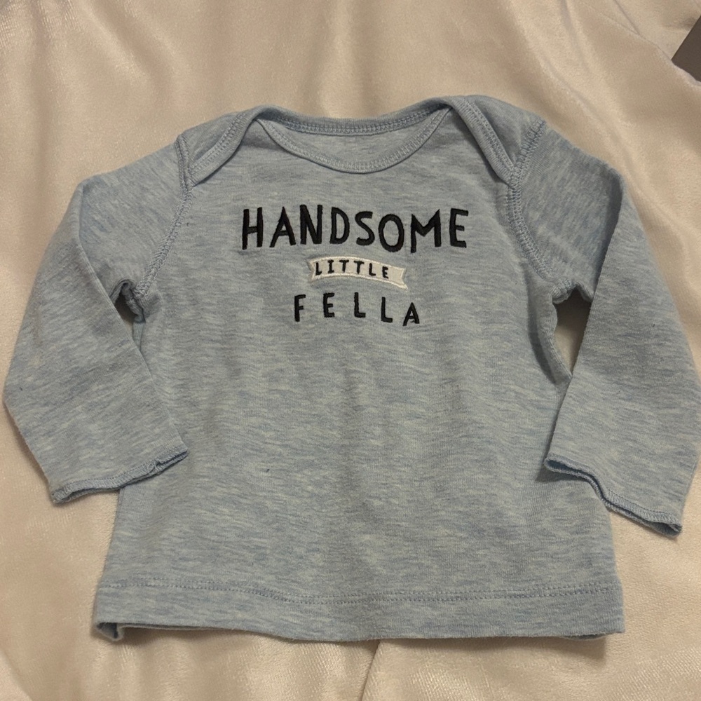 Carter's Light Blue 'Handsome Little Fella' Long-Sleeve Tee